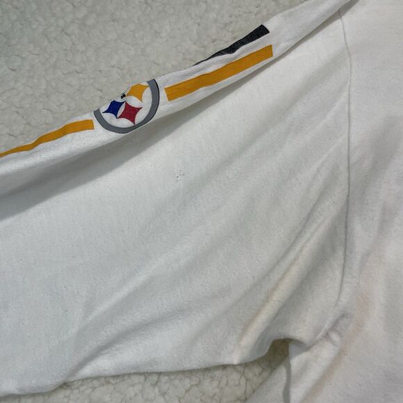 Vintage Champion NFL Pittsburgh Steelers White Long Sleeve Shirt Mens Medium - Picture 9 of 9